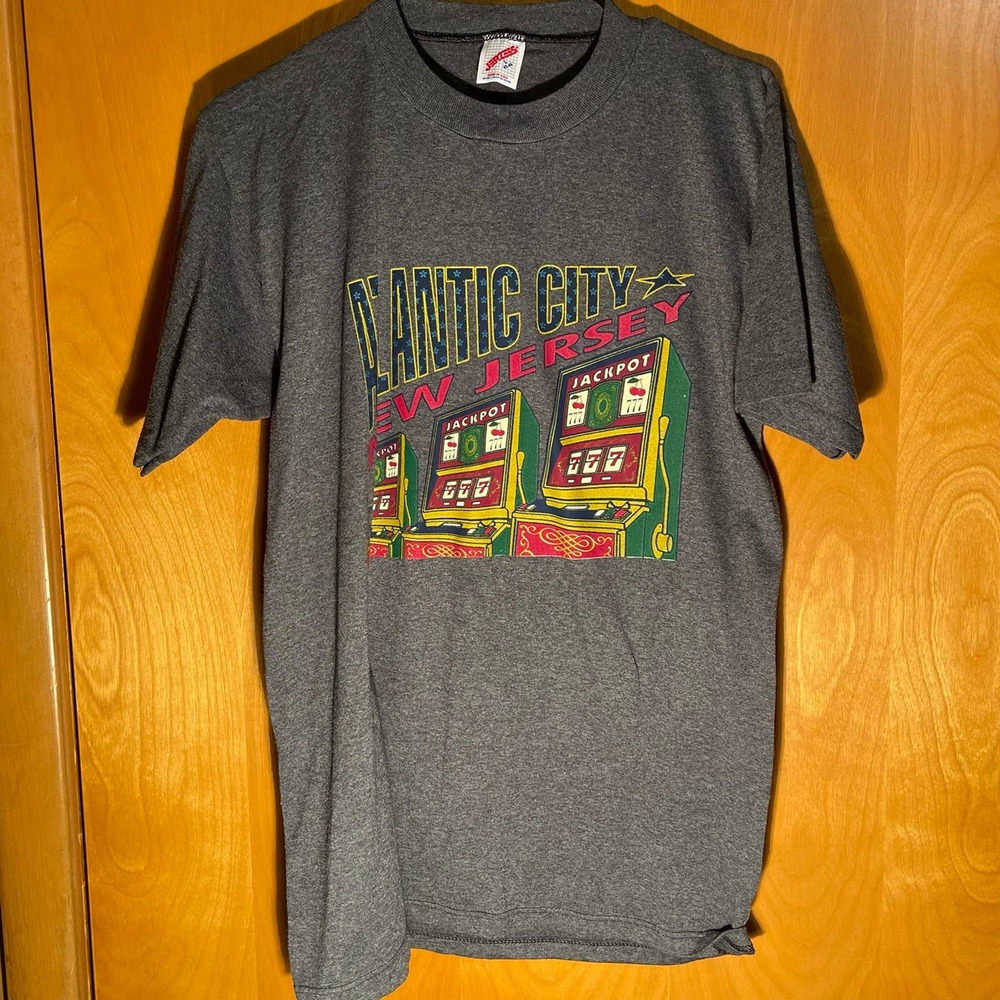 Vintage‎ 90s Jerzees Atlantic City Casino Graphic Tee Size Large USA